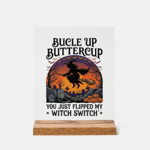 Señal Acrílica Bucle Arriba Bruja Mantequilla Switch Halloween Es