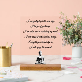 Señal Acrílica Buddhist Morning Prayer