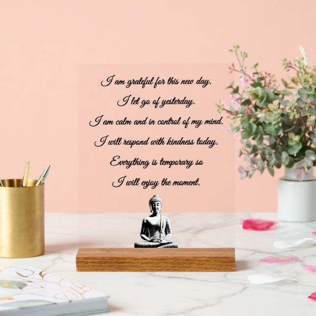 Señal Acrílica Buddhist Morning Prayer (Boda)