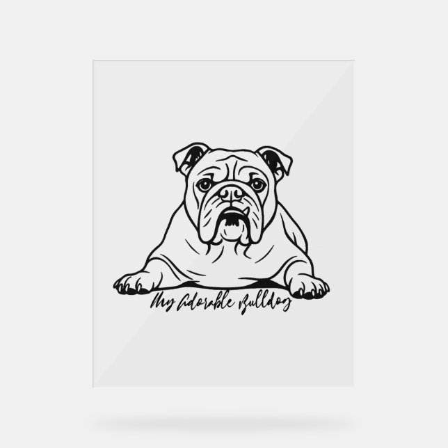 Señal Acrílica Bulldog Adorable (Anverso)