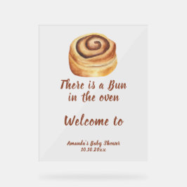 Señal Acrílica Bun in the oven Baby Shower Welcome