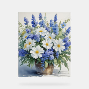 Señal Acrílica Bunch of Flowers Elegant Watercolor
