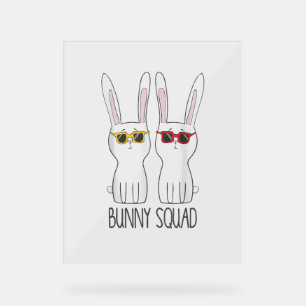 Señal Acrílica Bunny Squad Funny Mascota Conejo Lover T Shirt