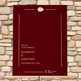 Señal Acrílica Burgundy Autumn Wedding