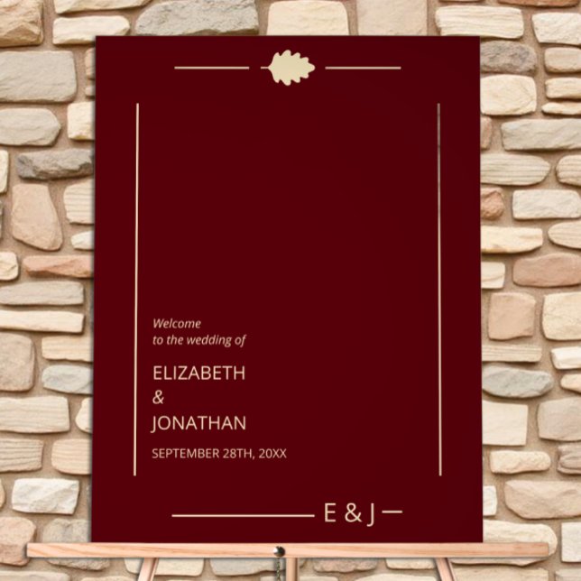 Señal Acrílica Burgundy Autumn Wedding (Subido por el creador)