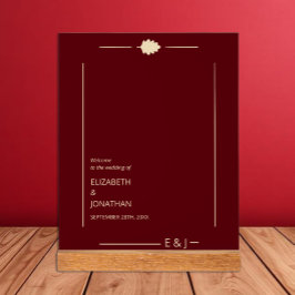 Señal Acrílica Burgundy Autumn Wedding