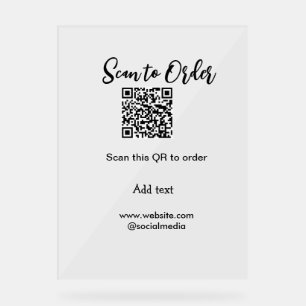 Señal Acrílica Buscar para solicitar el análisis código QR agrega