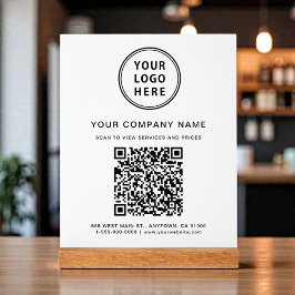 Señal Acrílica Business Logo Create Your QR Code White