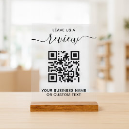 Señal Acrílica Business Review With QR Code