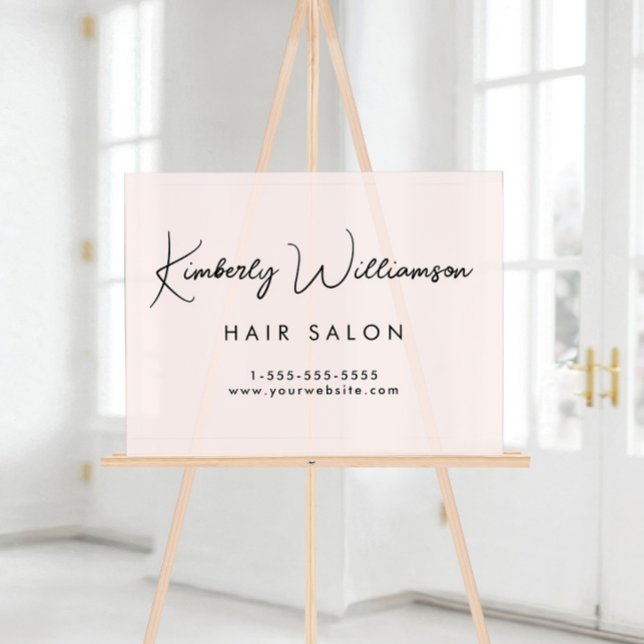 Señal Acrílica Business Stylish Signature Script Pink Frosted (Business Stylish Signature Script Pink Frosted Acrylic Sign)