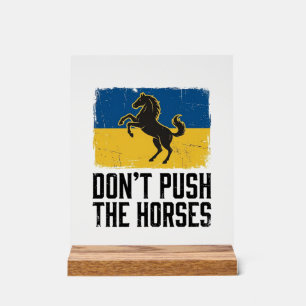 Señal Acrílica Caballo Vintage No Empujes A Los Caballos