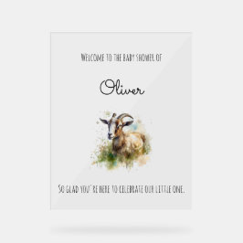 Señal Acrílica Cabra de granja acuarela, placas de espuma persona