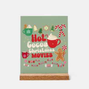 Señal Acrílica Cacao Caliente Y Películas De Navidades