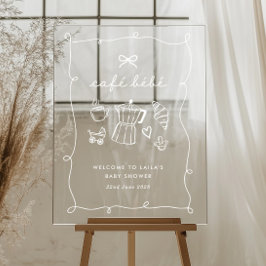 Señal Acrílica Café Bebe Bienvenida al Café de Baby Shower Latte