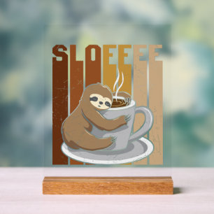 Señal Acrílica Café para los amantes de la pereza