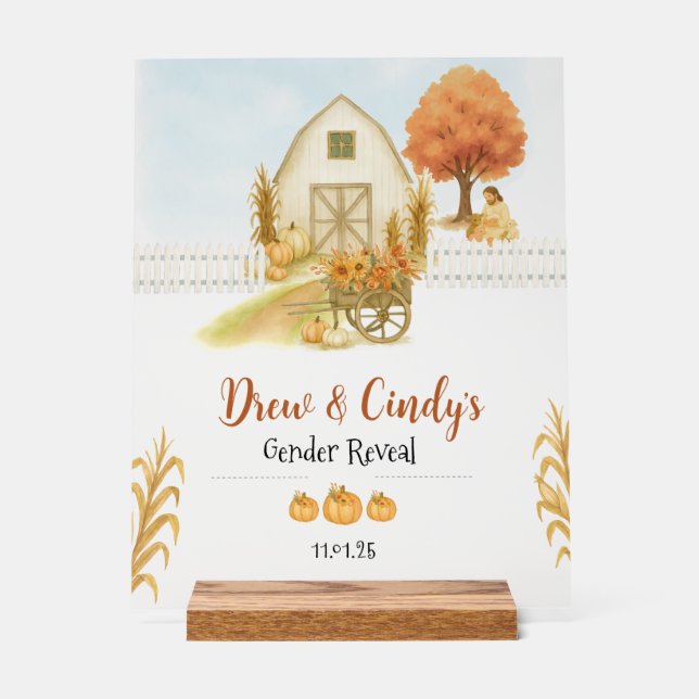 Señal Acrílica Caída religiosa Rústica Género revelan Rótulo acrí (Anverso)