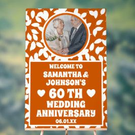 Señal Acrílica Caída Rústica deja foto 60 aniversario Boda