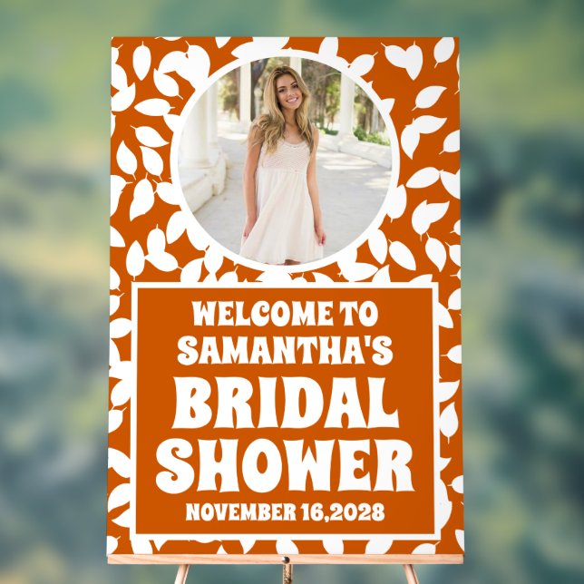 Señal Acrílica Caída Rústica Sale Foto Ducha De Novias Bienvenido (Neutral )