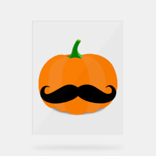 Señal Acrílica calabaza de halloween con barba