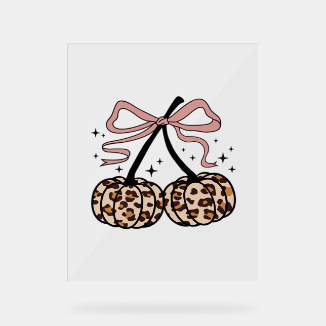 Señal Acrílica Calabaza de otoño, cerezas de calabaza, calabaza d (Anverso)