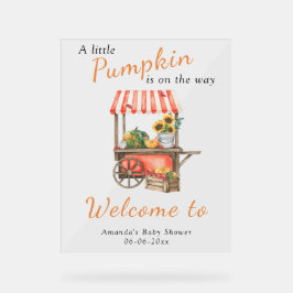 Señal Acrílica Calabaza en camino de la ducha de bienvenida