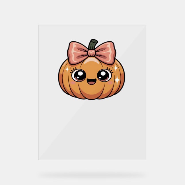 Señal Acrílica calabaza kawaii camiseta sobredimensionada (Anverso)