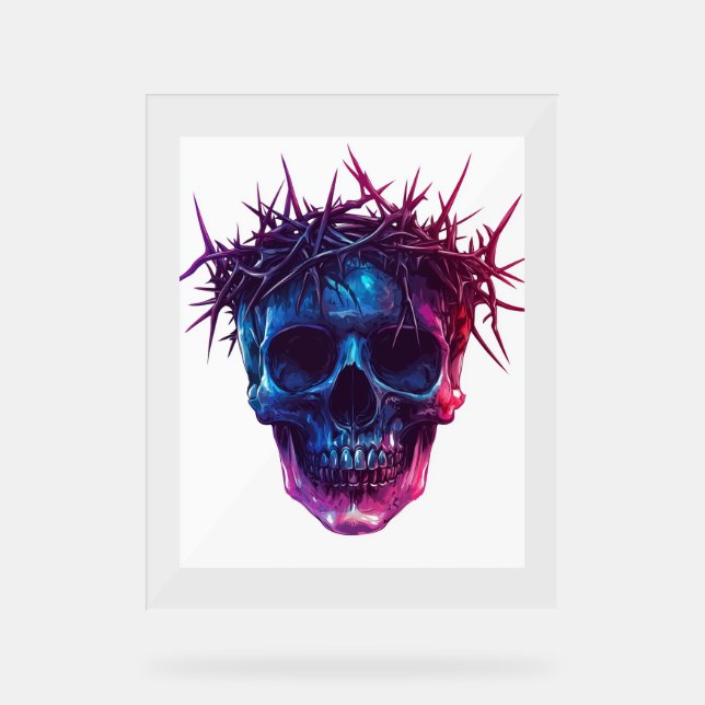 Señal Acrílica Calavera con corona de ánimos (Anverso)