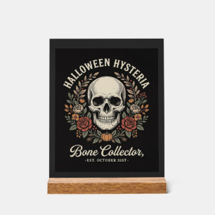 Señal Acrílica Calavera Floral de Halloween Diseño de Coleccionis