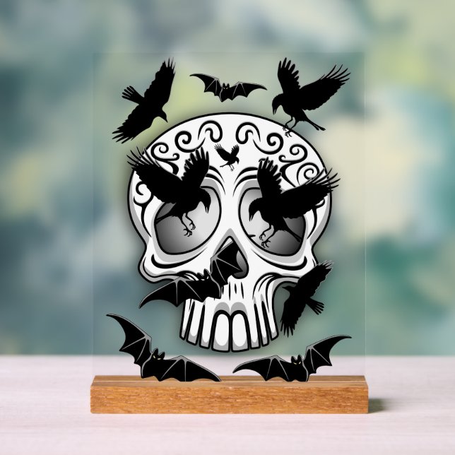 Señal Acrílica Calaveras decorativas de Halloween (Neutral )
