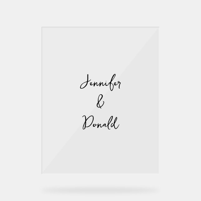 Señal Acrílica Caligrafía clásica de moda guión simple personal (Anverso)