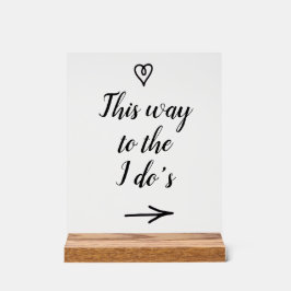 Señal Acrílica Caligrafía Elegante hacia la Boda de los Sí