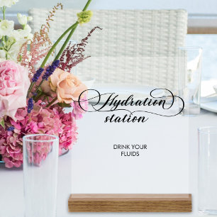 Señal Acrílica Calligraphy Boda Nurse Hydration Station Drink