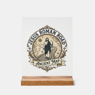 Señal Acrílica Camino Romano Jesús Mapa Antiguo Camino Romano Jes