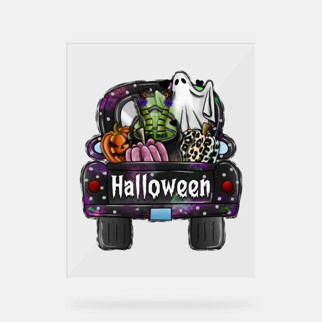 Señal Acrílica Camión de Halloween (Anverso)