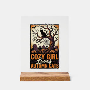 Señal Acrílica Camisa de chica vintage de Halloween de amante de 