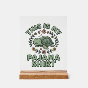 Señal Acrílica Camisa De Dormir De Tortuga Lindo Vintage Vector D
