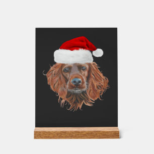 Señal Acrílica Camiseta clásica de Navidad Irish Setter