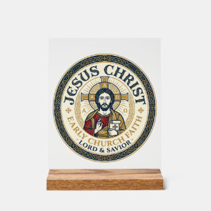 Señal Acrílica Camiseta Cristiana Antigua de Jesús Padres del Des