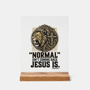 Señal Acrílica Camiseta Cristiana Cruz León Jesús Está Volviendo