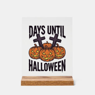 Señal Acrílica Camiseta Cuenta Regresiva de Halloween Diseño de C