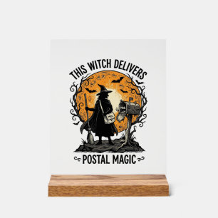 Señal Acrílica Camiseta de Bruja Postal Vintage Halloween Cartero
