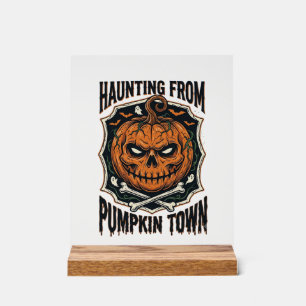 Señal Acrílica Camiseta de calabaza de Halloween vintage Jack O L