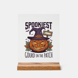 Señal Acrílica Camiseta de calabaza espeluznante grabado vintage