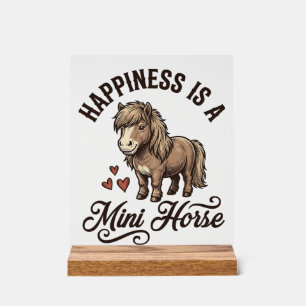 Señal Acrílica Camiseta de diseño de caballo miniatura grabado vi
