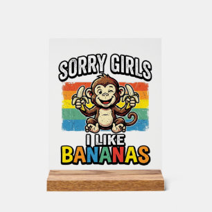 Señal Acrílica Camiseta de diseño de grabado vintage de plátano d