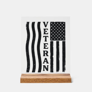 Señal Acrílica Camiseta de diseño vectorial vintage de la bandera