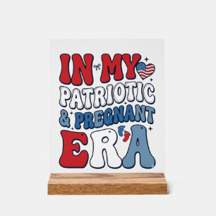 Señal Acrílica Camiseta de embarazo vintage de la era embarazada 