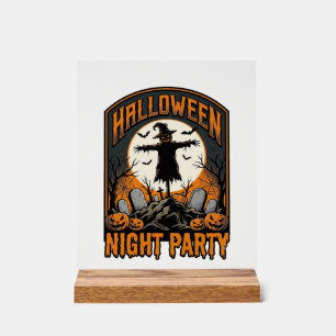 Señal Acrílica Camiseta de espantapájaros de Halloween Fiesta de