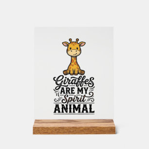Señal Acrílica Camiseta de grabado vintage de animal de espíritu 