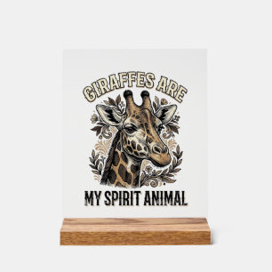 Señal Acrílica Camiseta de grabado vintage de animal espiritual d